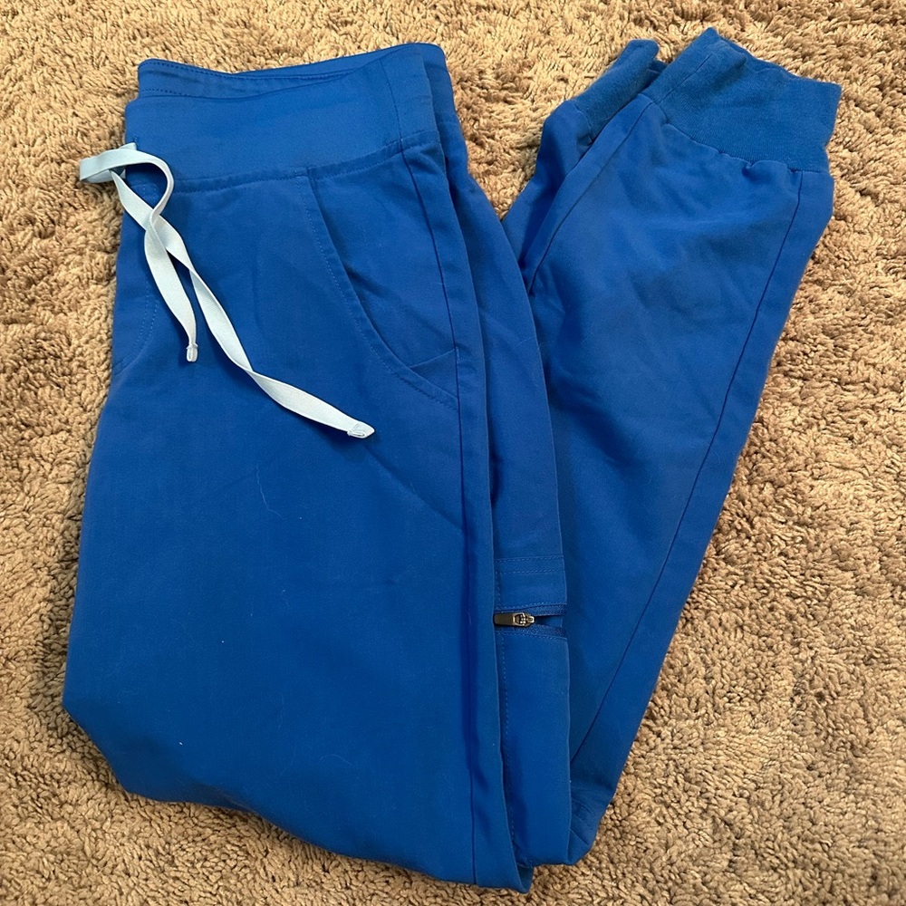 Figs Royal Blue Jogger Sweatpants with Elastic Waistband